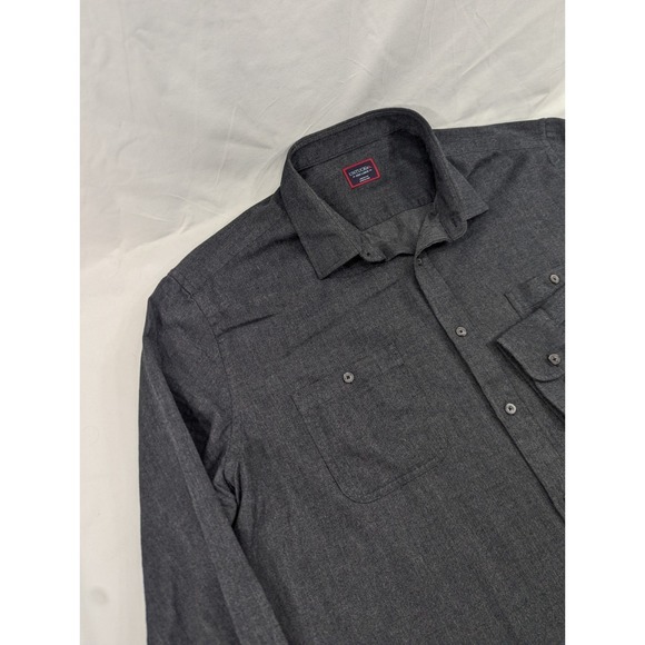 Untuckit‎ Long Sleeve Mens XXXL Shirt Button Charcoal Gray Soft Flannel 3XL - Picture 2 of 8